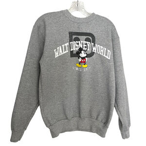 Disney Parks Crewneck Sweatshirt Adult Small Walt Disney World Mickey 1971 Gray